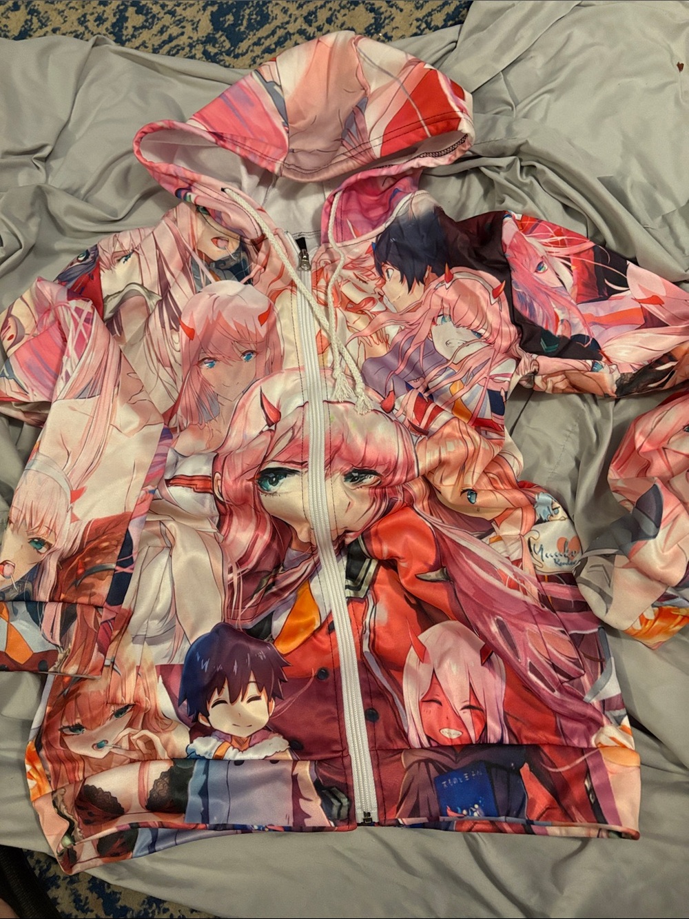 Darling In the Franxx Pink Anime-Print Hooded Jacket for Women